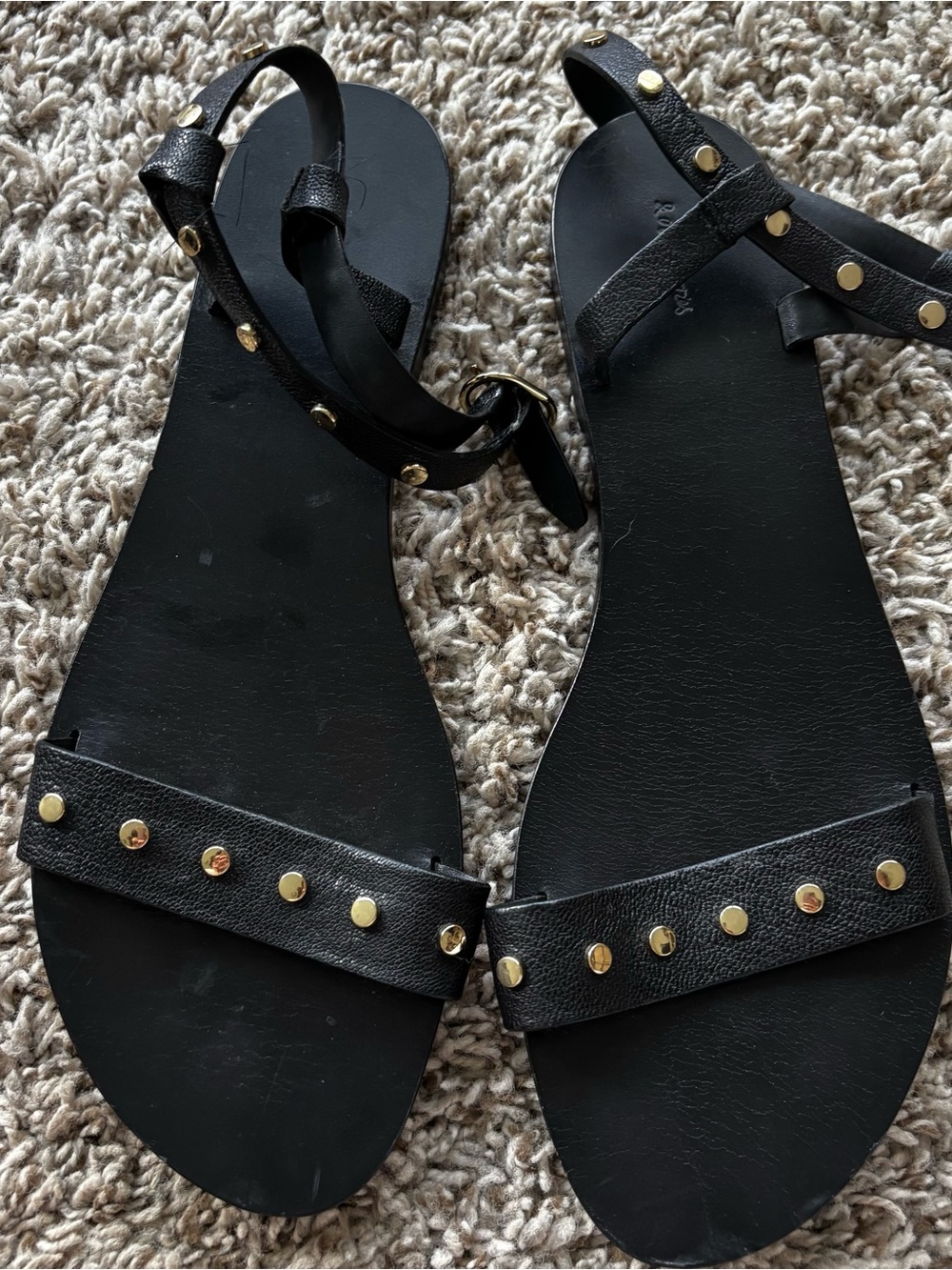 Black Studded Ankle-Strap Women's Sandals & others stories studs leather sz 10